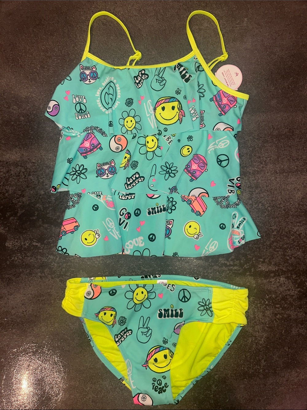 Two Justice Tankini and Bikini Swimsuits-NWT-Girls Size 16- Cute Designs! - Picture 2 of 8